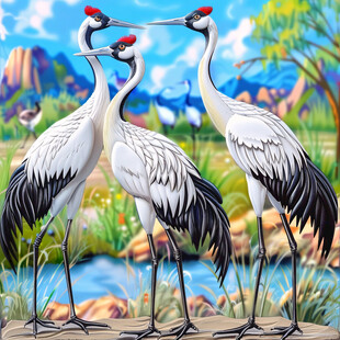 卡通丹顶鹤形象