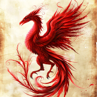 神鸟插画鸾鸟玄鸟朱雀