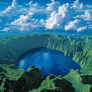 天池地池火山湖泊