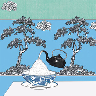 立体画倒茶图