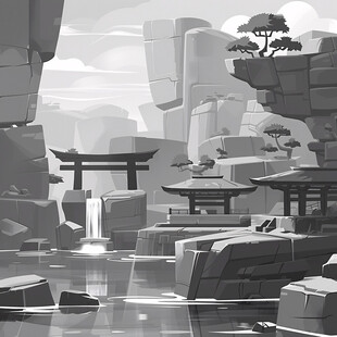 石林插画宣传素材背景