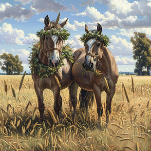 两匹马装饰画