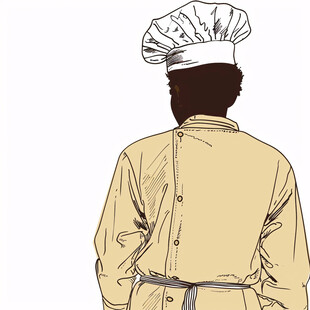 手绘男厨师插画