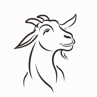 手绘山羊插画山羊