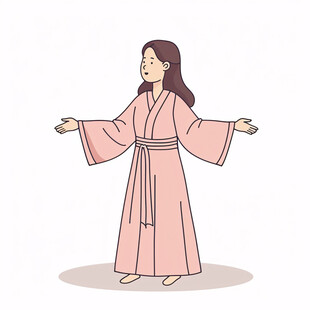 穿汉服卡通女孩