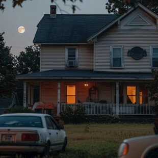 月亮大山房子月亮