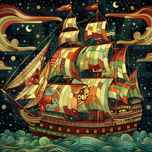 乘风破浪包装插画