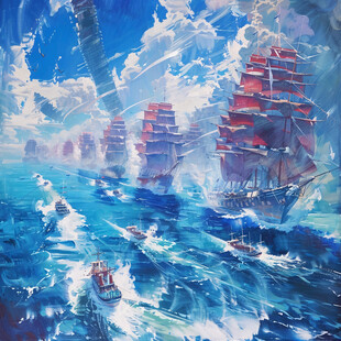 古代海上战争场景