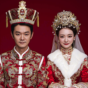 凤冠霞帔婚纱照结婚照