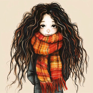 长发女孩插画