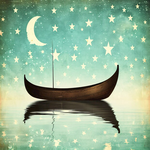 卡通月亮船