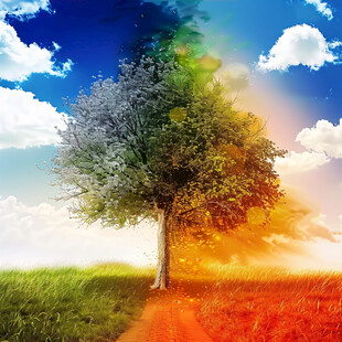 阳光大树阳光树景