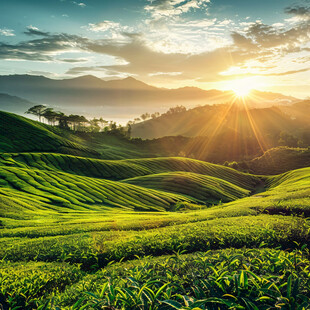 自然风光茶园风景