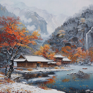 山水画雪景