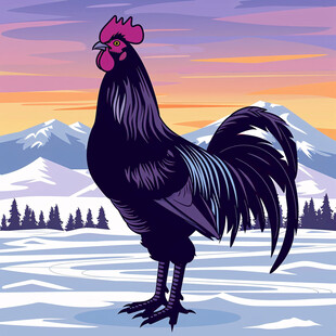 走地鸡插画