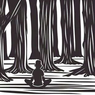 大树下休息的人