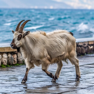 动物景观绒毛山羊