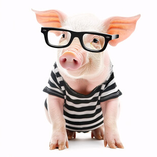 戴眼镜的小猪头像