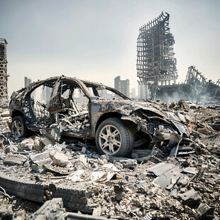 火灾废墟实物