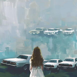 远眺大楼的女子