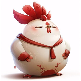 吃枸杞的鸡插画