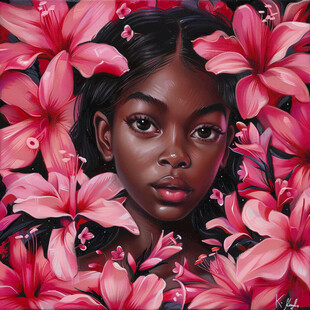 木棉花美女插画