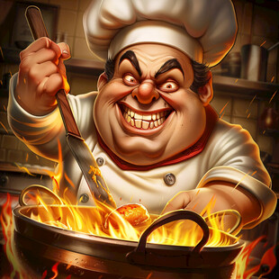 掌大勺的胖厨师