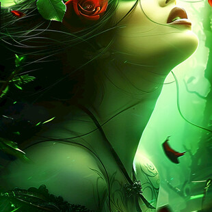 女人蝴蝶树叶绿瘦