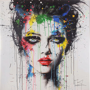 唯美抽象画水彩画女人