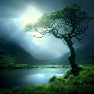 阳光大树阳光树景