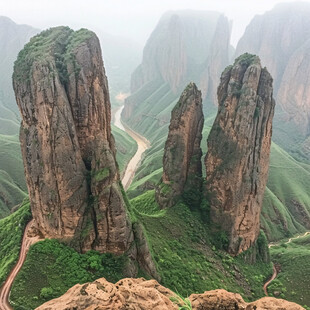 山峰峡谷地貌