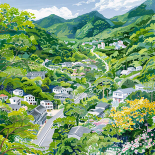 山村插画