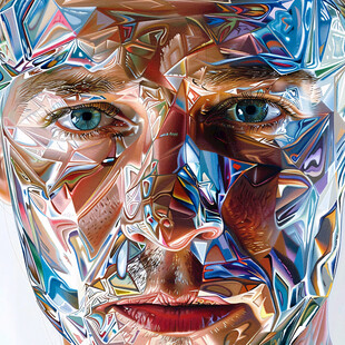 人脸色块拼接装饰画