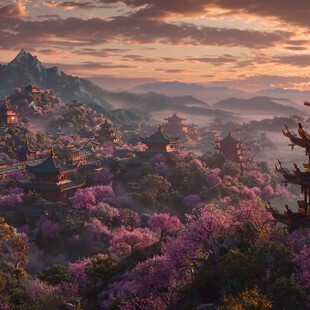 宫殿楼阁仙境仙人大殿