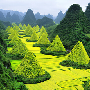 万峰林油菜花田