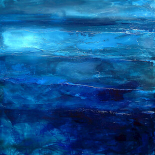 海蓝色油画