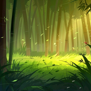 竹林背景插画