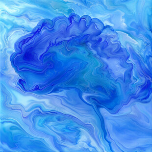 蓝色流体创意抽象画
