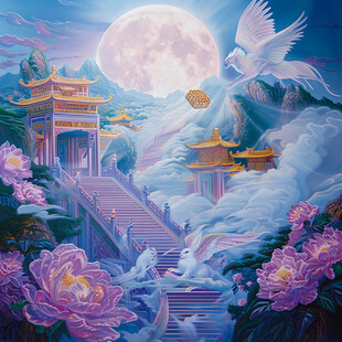 景山公园国潮插画