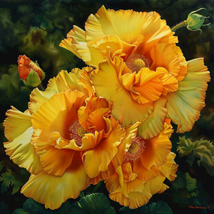 古典写实绘画花