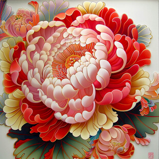 3d立体花卉牡丹