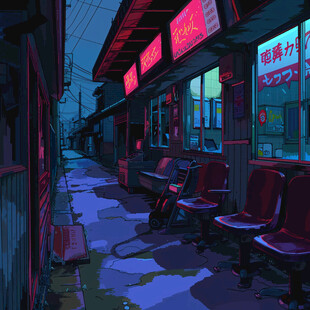 场景赛博插画