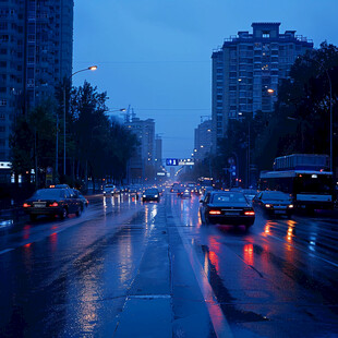 雨后城市街景