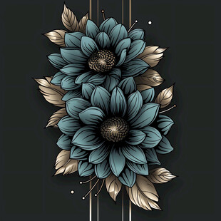 立体手绘金属花卉