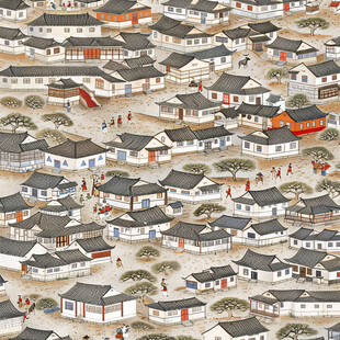 纳西族城市插画