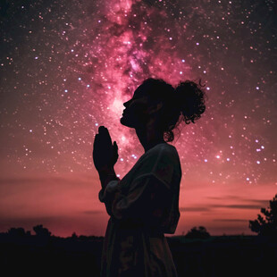 星空下的少女