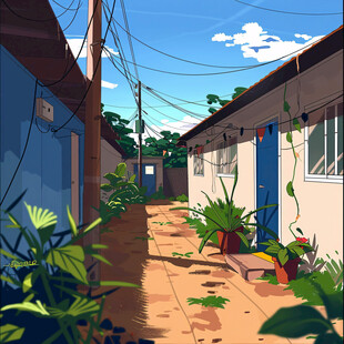 室外场景插画