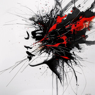 唯美抽象画水彩画女人