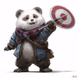 卡通熊猫武侠功夫大侠