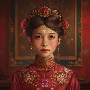 清宫美女插画